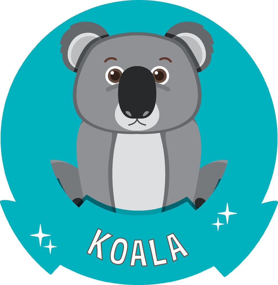 simpatico cartone animato koala distintivo vettore