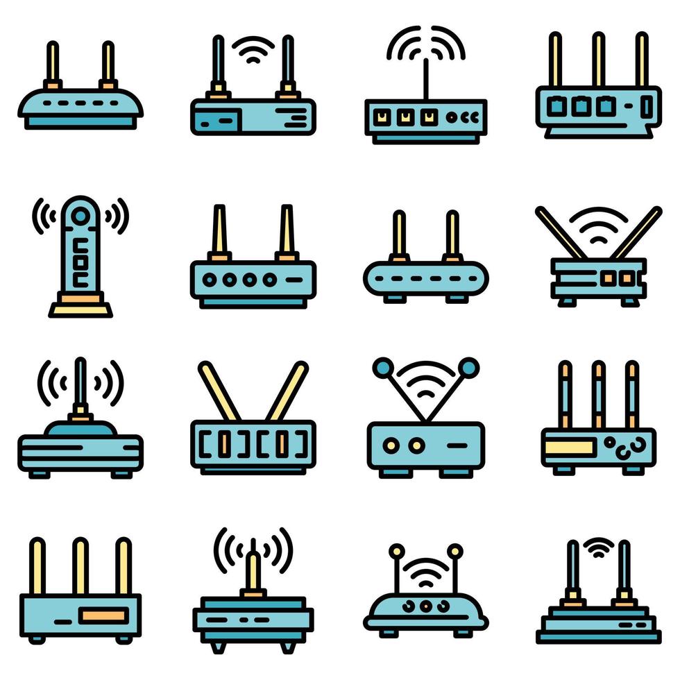 le icone del modem impostano il vettore piatto