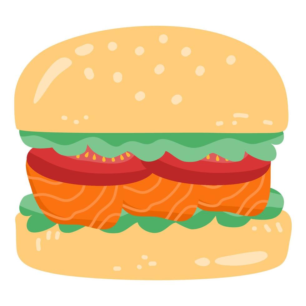 hamburger con carne di pomodoro alla griglia vettore
