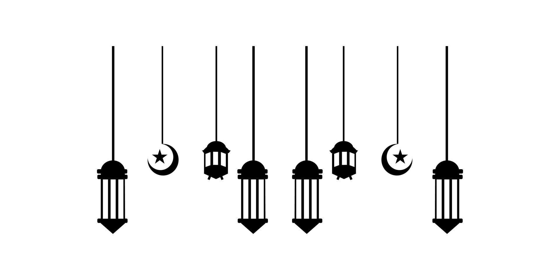 shilhouette del disegno dell'illustrazione di vettore della lanterna