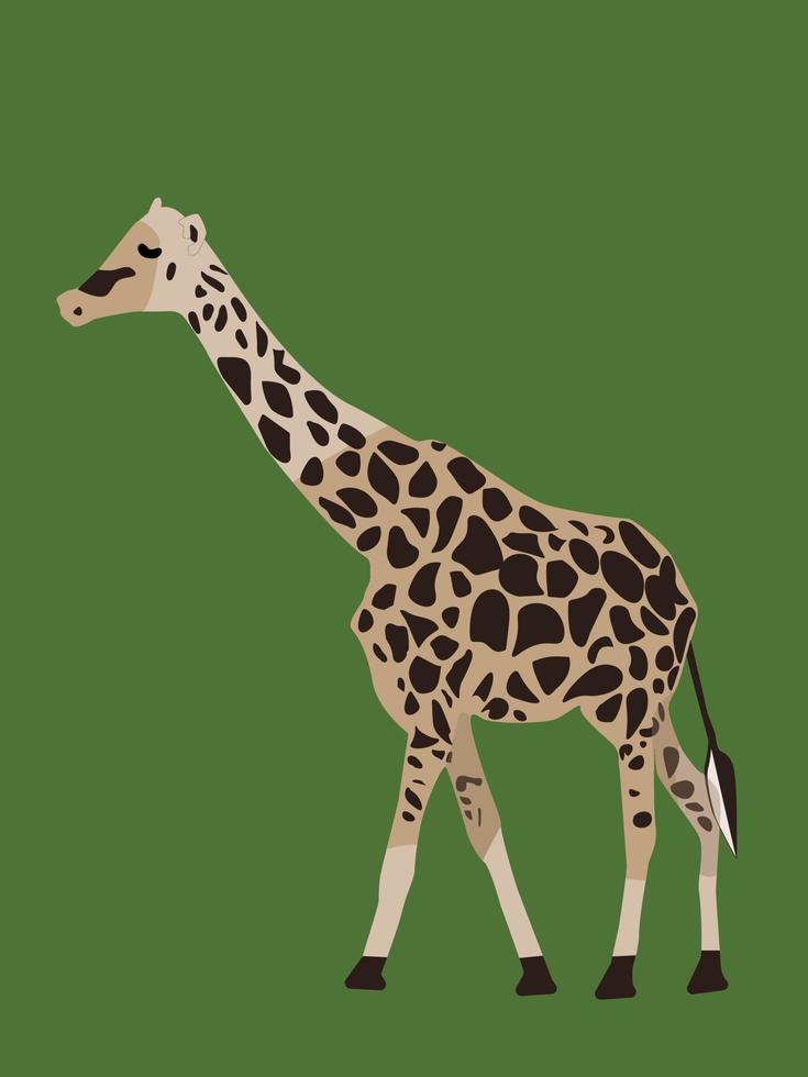 animale selvatico dell'africa. giraffa vettoriale realistica. disegno di illustrazione vettoriale per tessuti moderni, grafica tessile, stampe. giraffa divertente.