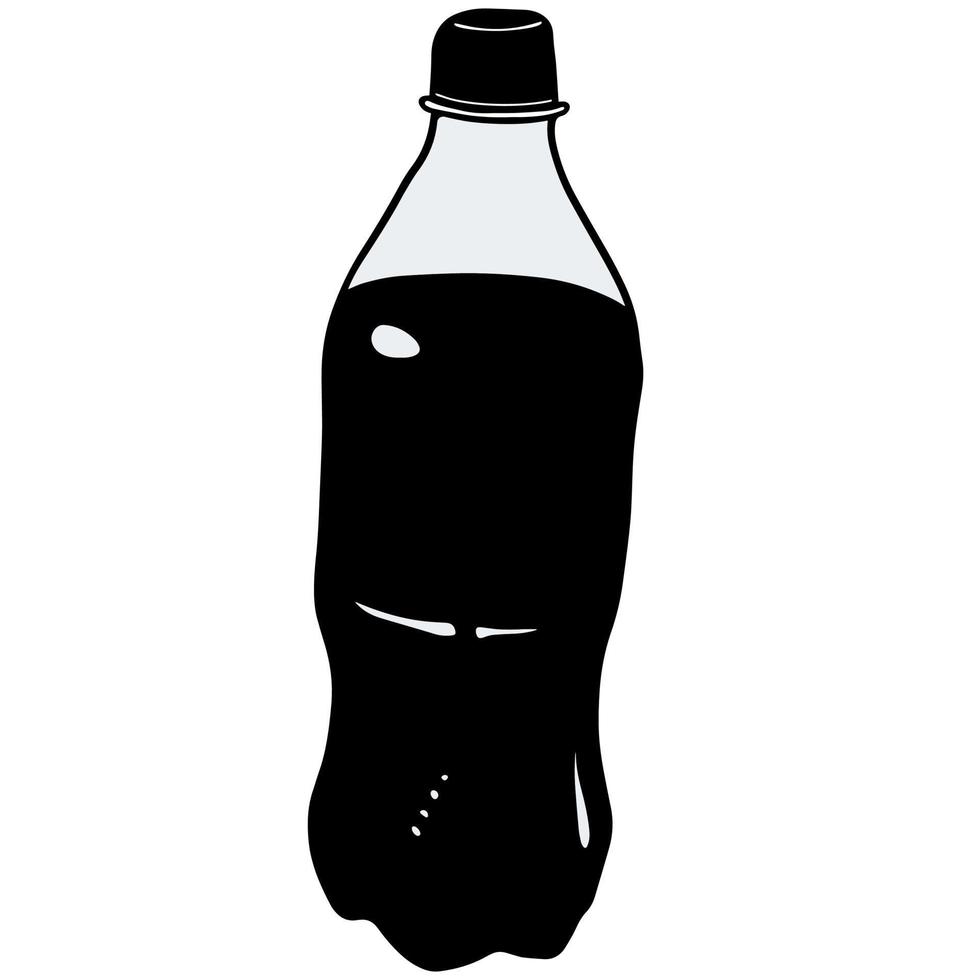 scarabocchio nero della bevanda. illustrazione di cibo di strada disegnata a mano. illustrazione al tratto di soda vettore