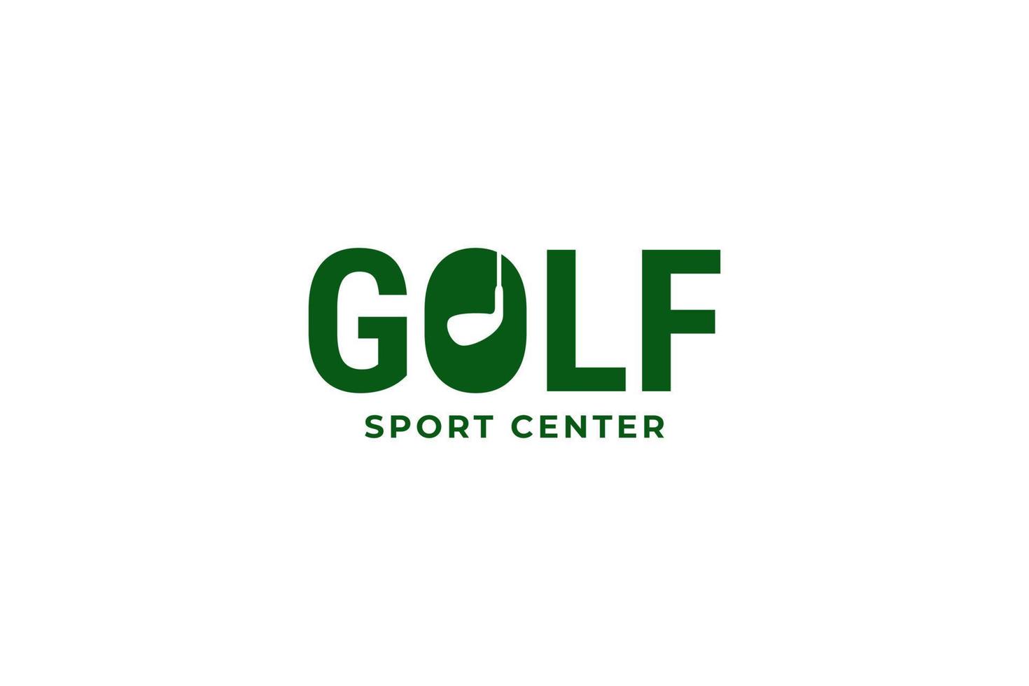 disegno dell'illustrazione dell'icona vettoriale del logo della mazza da golf piatta