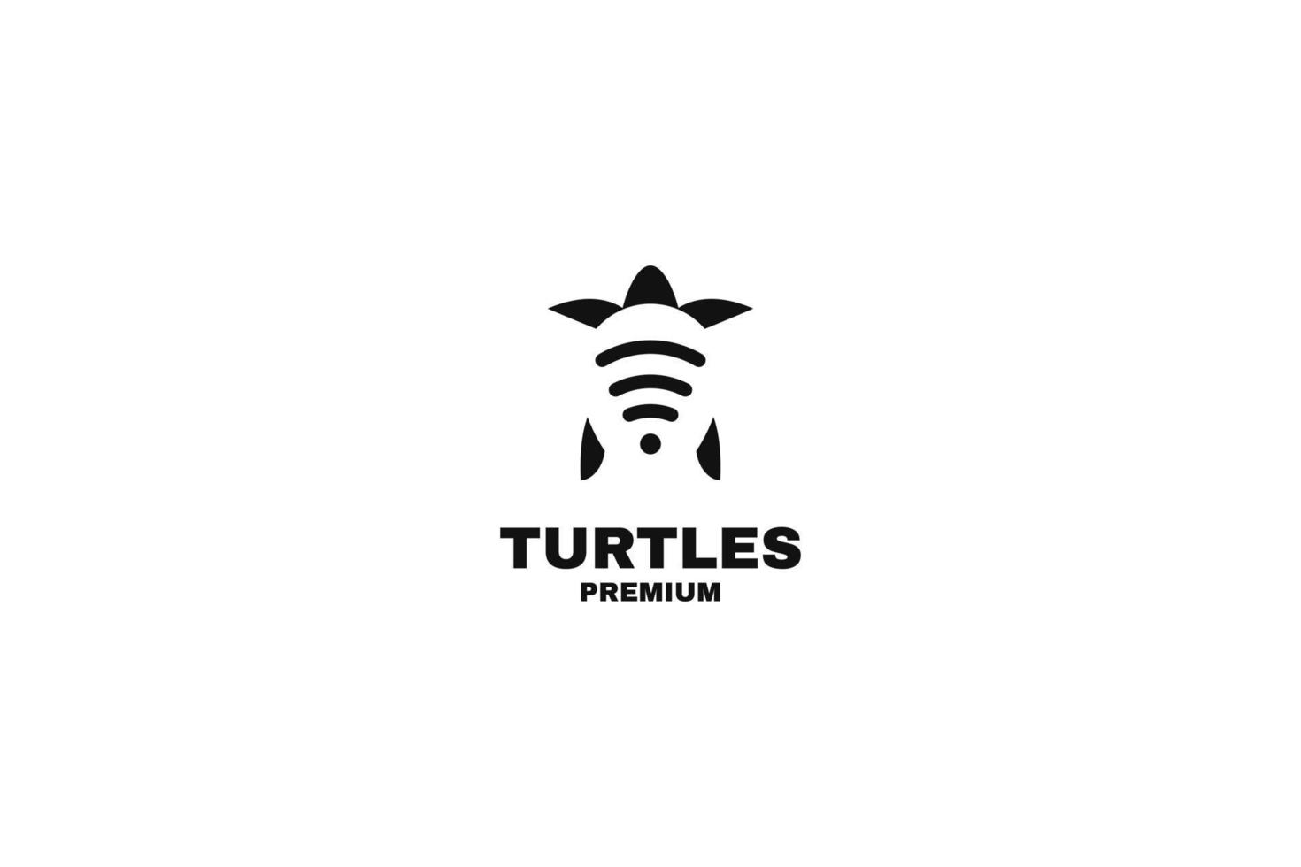 tartaruga con internet wifi logo design grafico vettoriale simbolo icona illustrazione idea creativa vettore premium