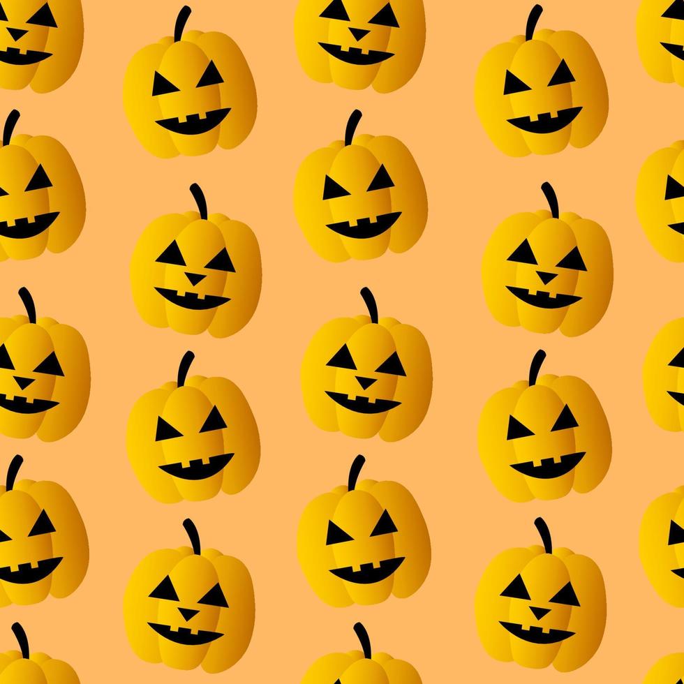 modello senza cuciture per halloween. zucche con facce di mostri. sfondo vettoriale