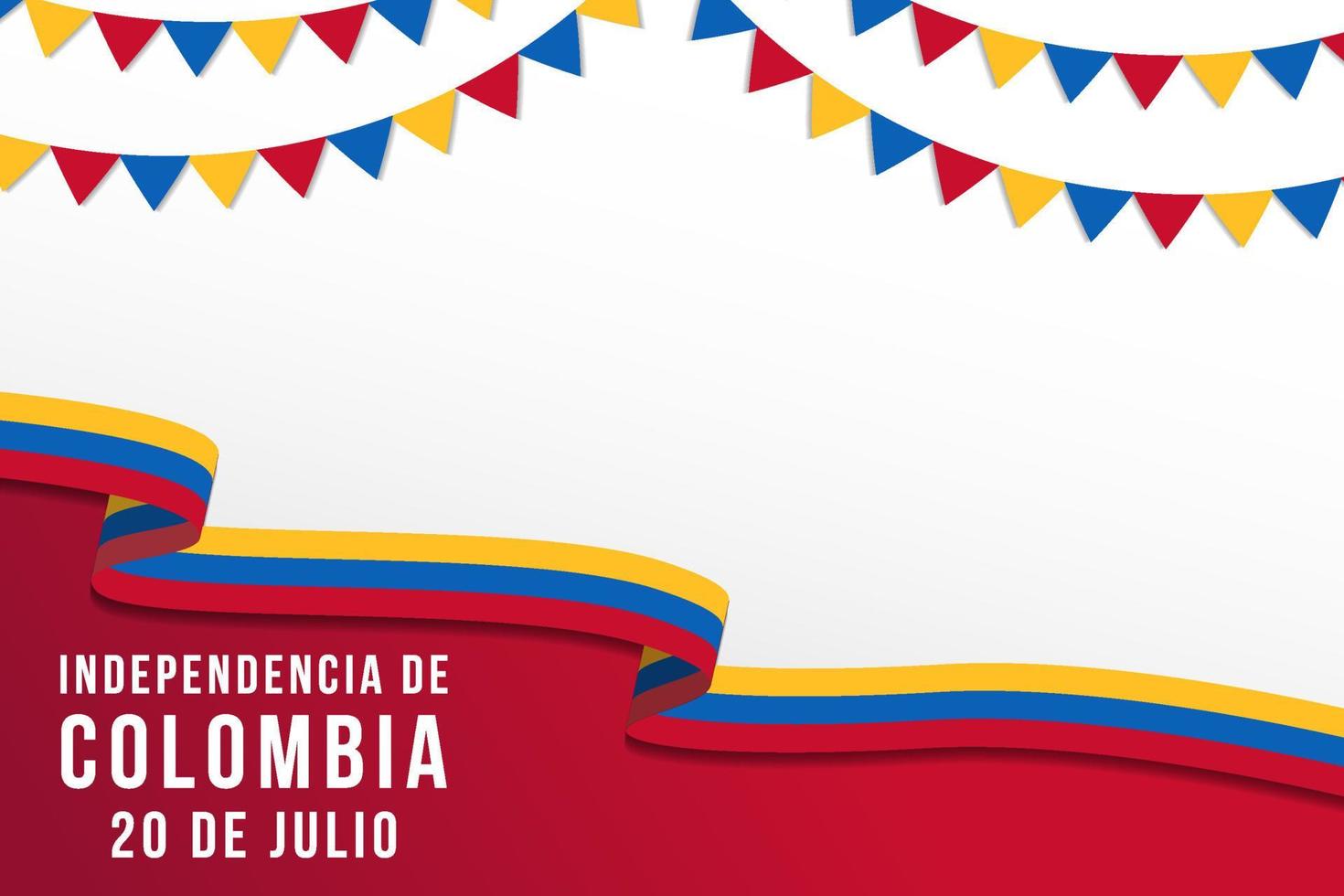 20 de julio colombia illustrazione dello sfondo del giorno dell'indipendenza con copyspace vettore