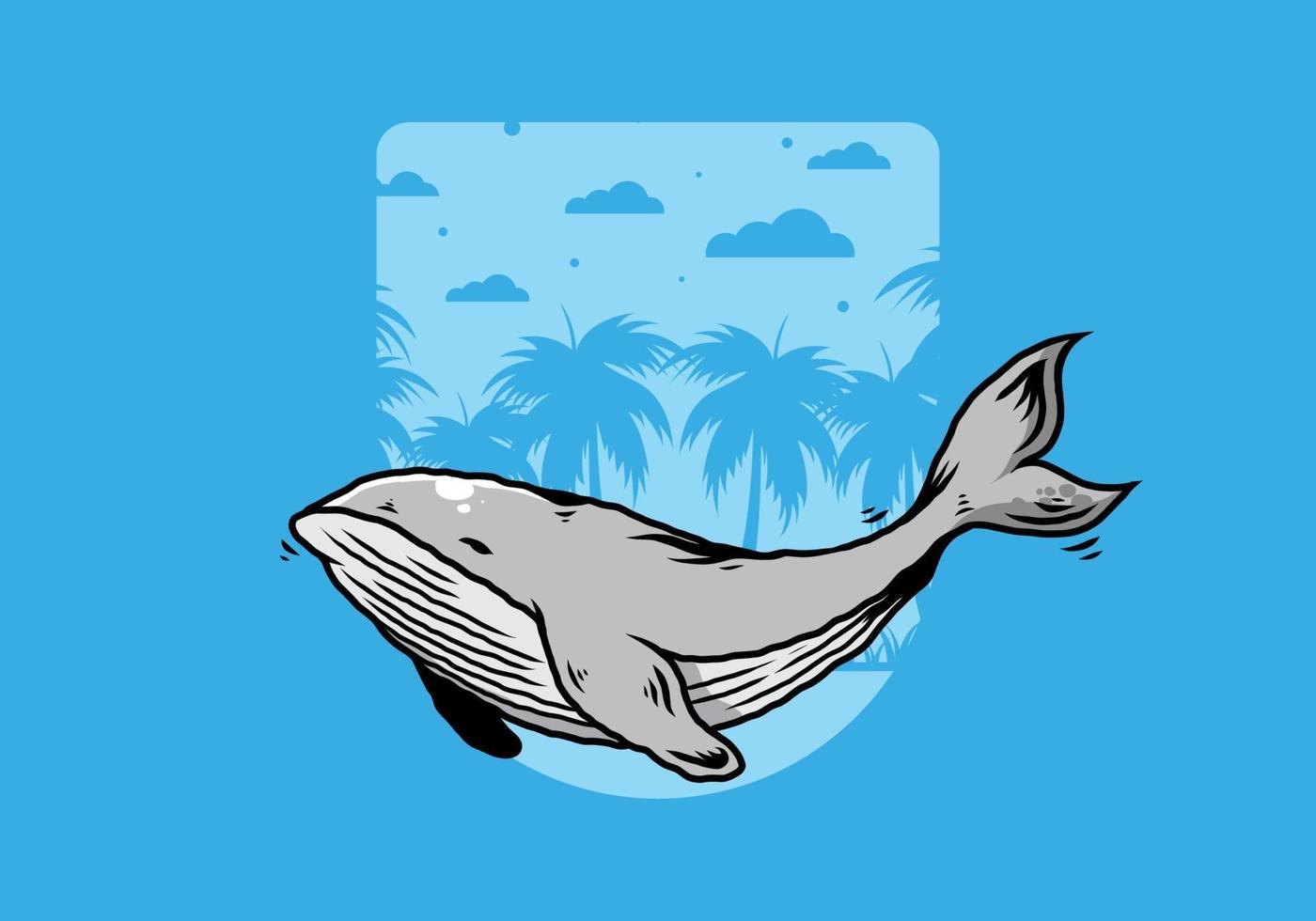 la grande balena dell'oceano illustrazione vettore