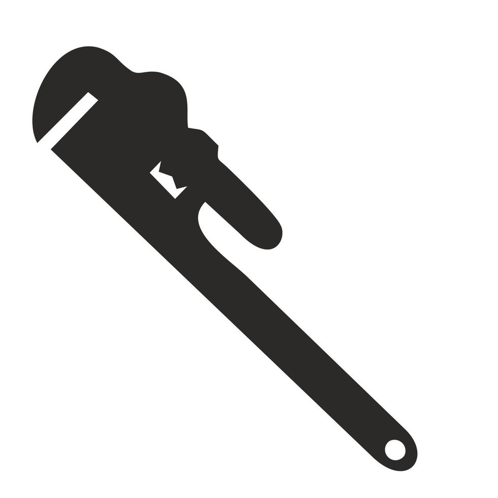 icona della chiave a tubo isolata su uno sfondo bianco. illustrazione vettoriale. vettore