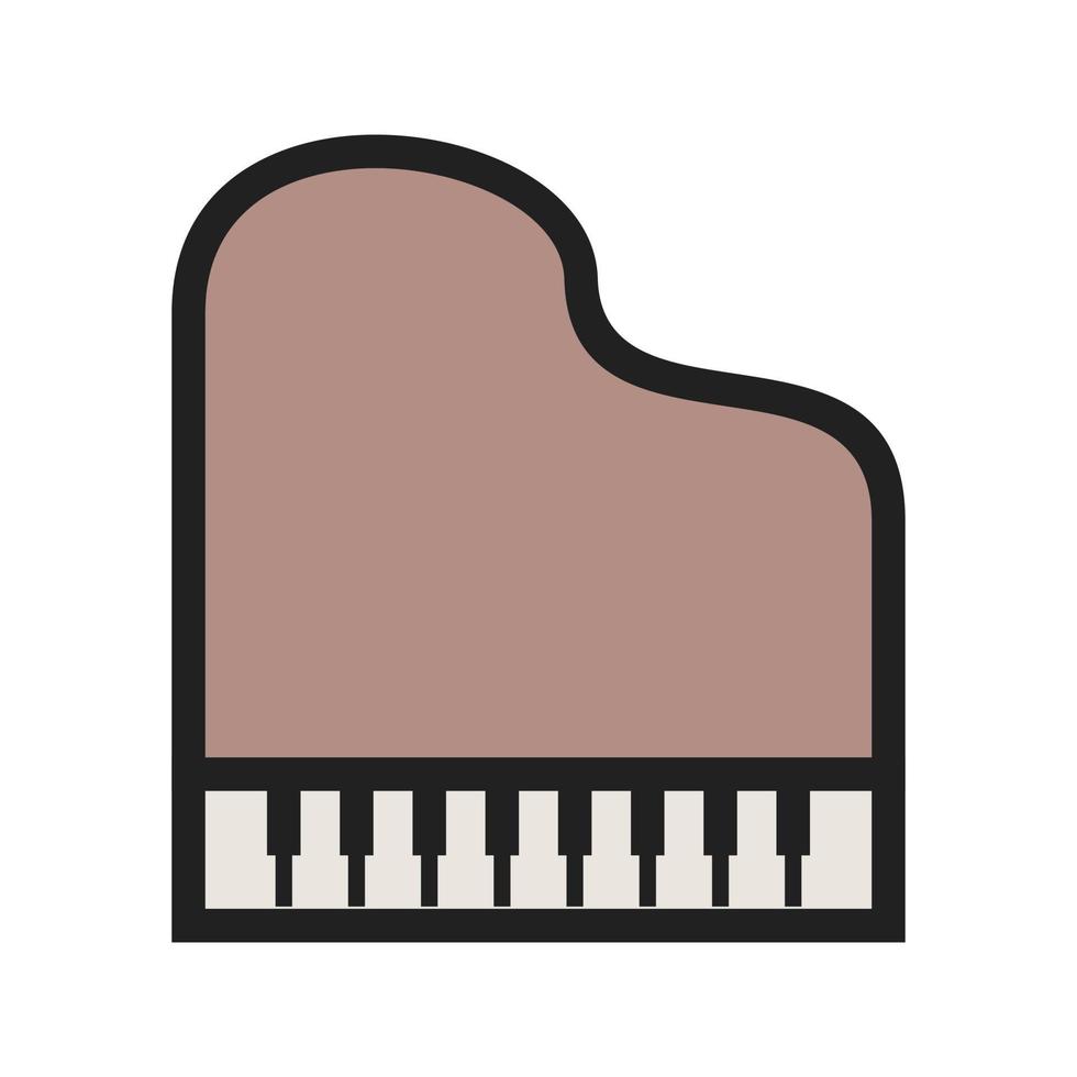 icona della linea piena di pianoforte a coda vettore
