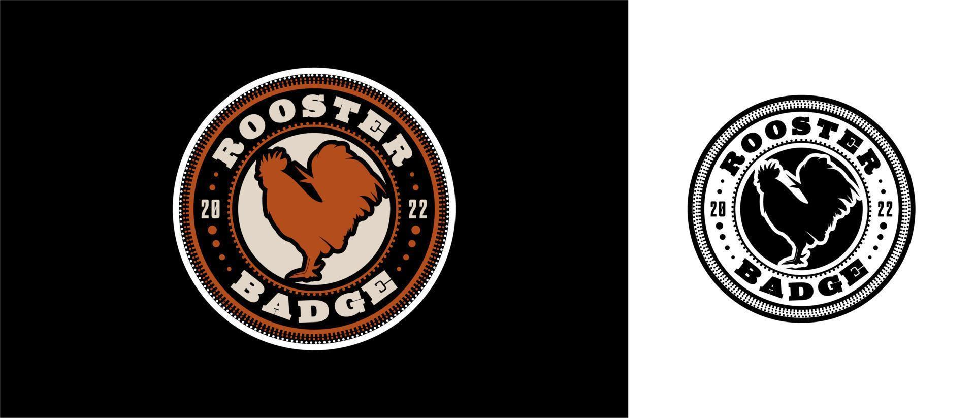 distintivo emblema pollo gallo gallo disegno vettoriale