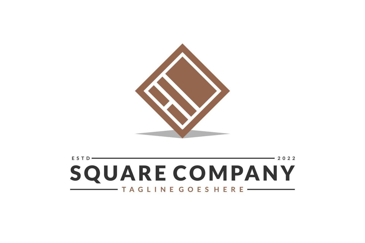 design semplice logo quadrato astratto per società di affari vettore