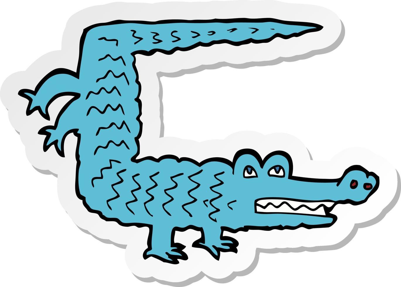adesivo di un coccodrillo cartone animato vettore