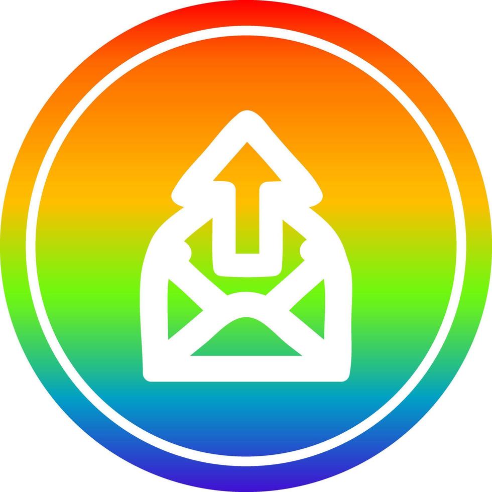 invia e-mail circolare nello spettro arcobaleno vettore