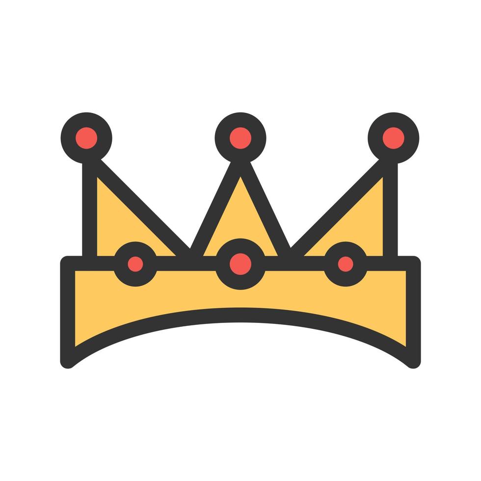 icona della linea piena della corona del re vettore