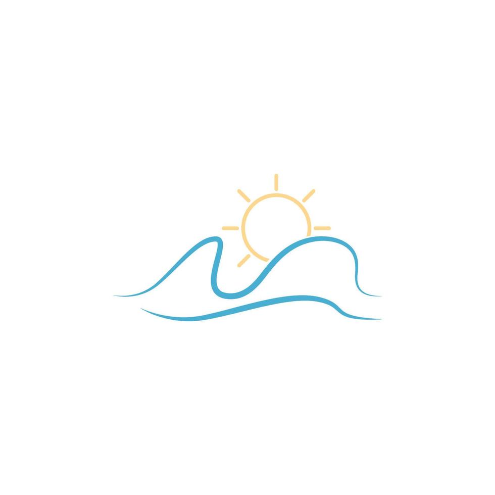 vettore dell'illustrazione del modello di progettazione dell'icona del logo delle onde d'acqua