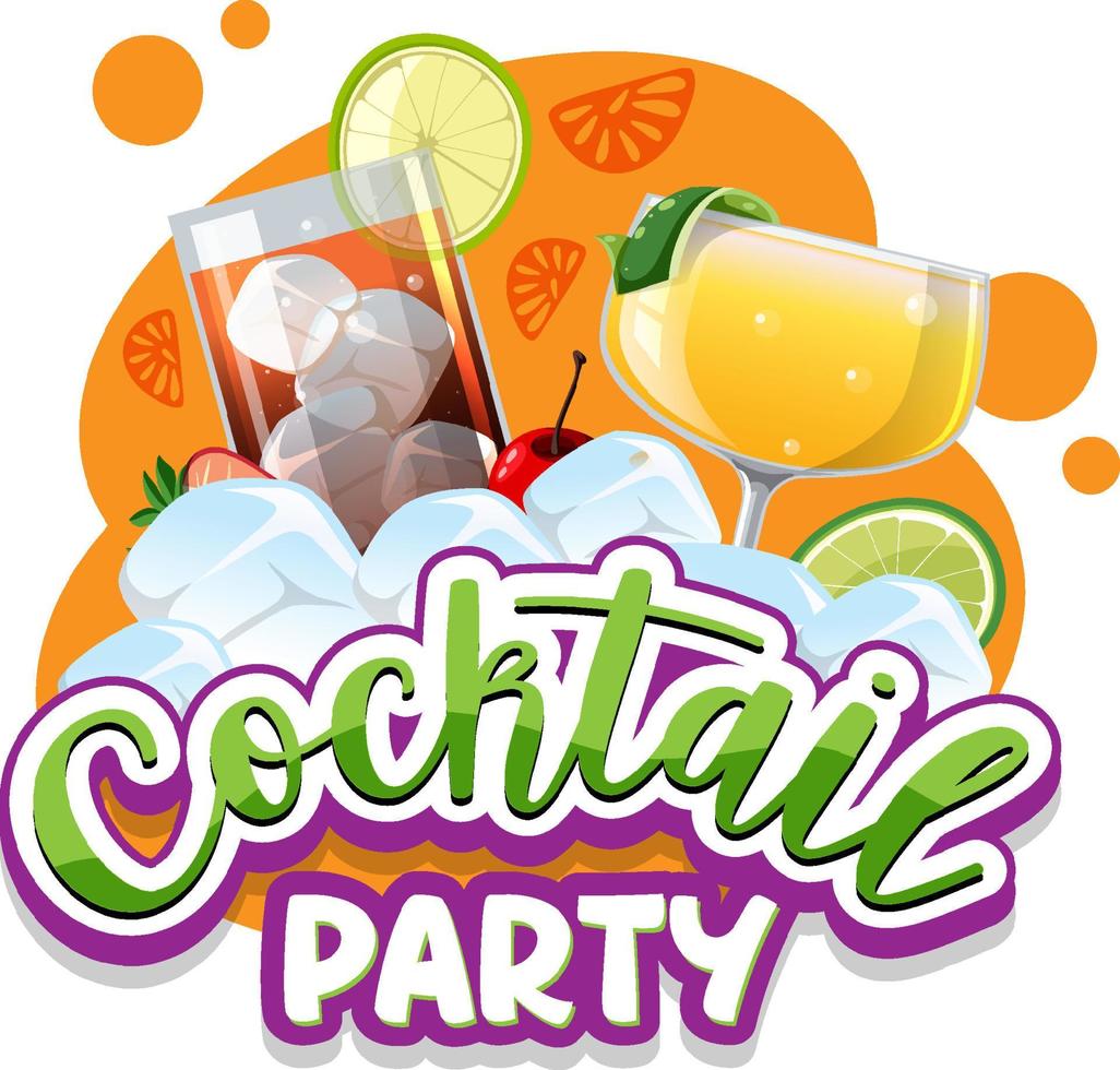 un testo di banner per cocktail party vettore