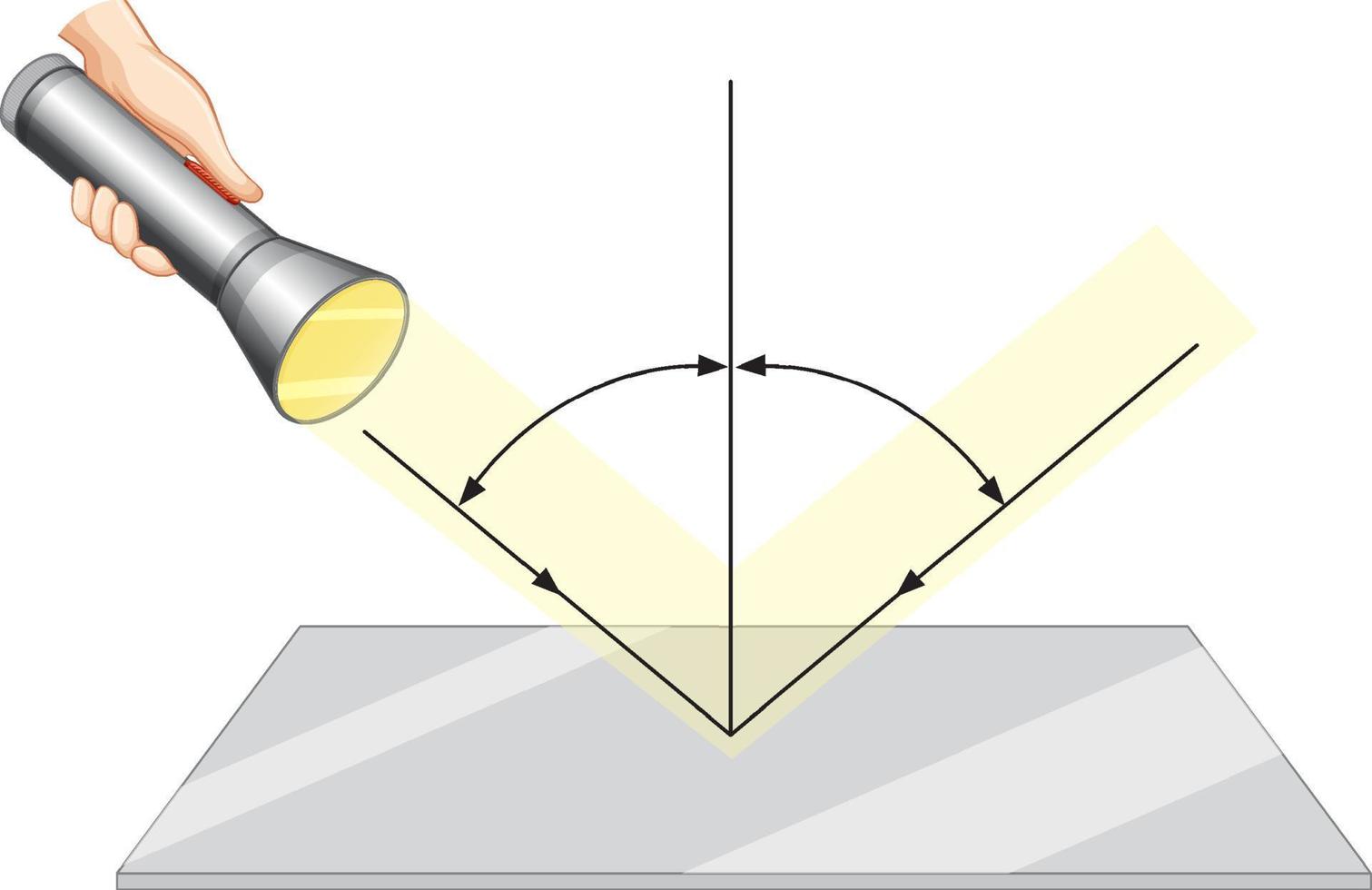 riflessione della luce per l'apprendimento delle scienze vettore