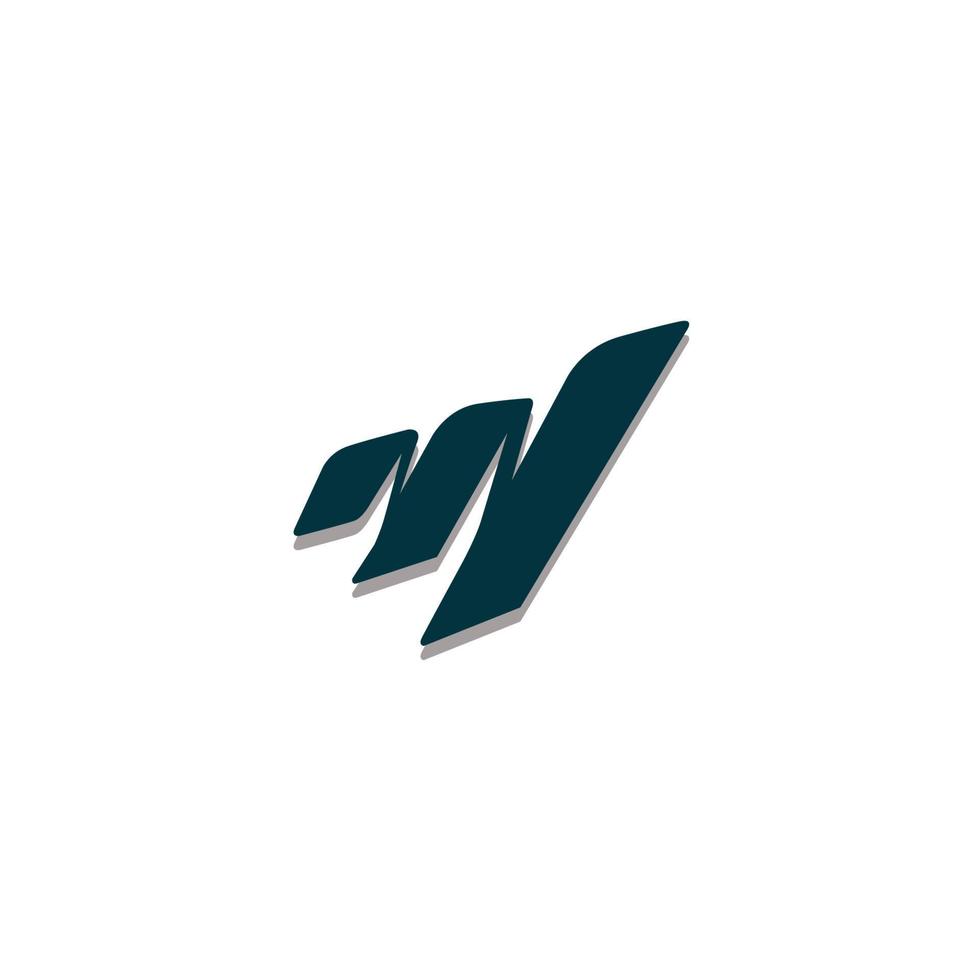 logo della lettera m. logo m iniziale con stile pennello vettore