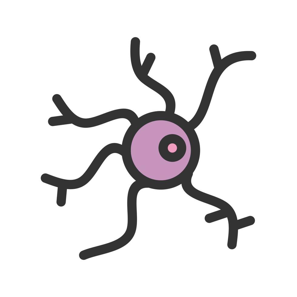 icona della linea piena di neuroni vettore