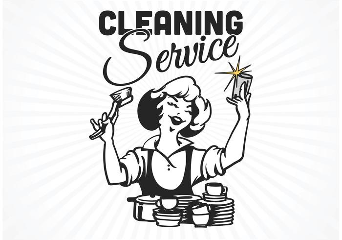 Vettore gratuito Retro Poster di servizio di pulizia