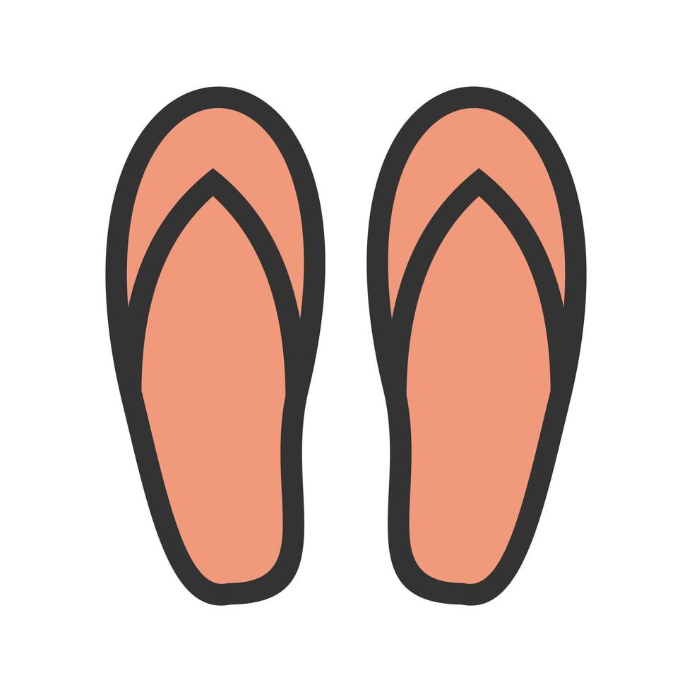 icona della linea piena di pantofole vettore
