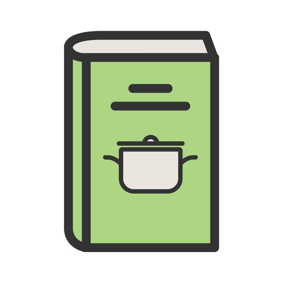 icona della linea riempita di ricette di zuppa vettore
