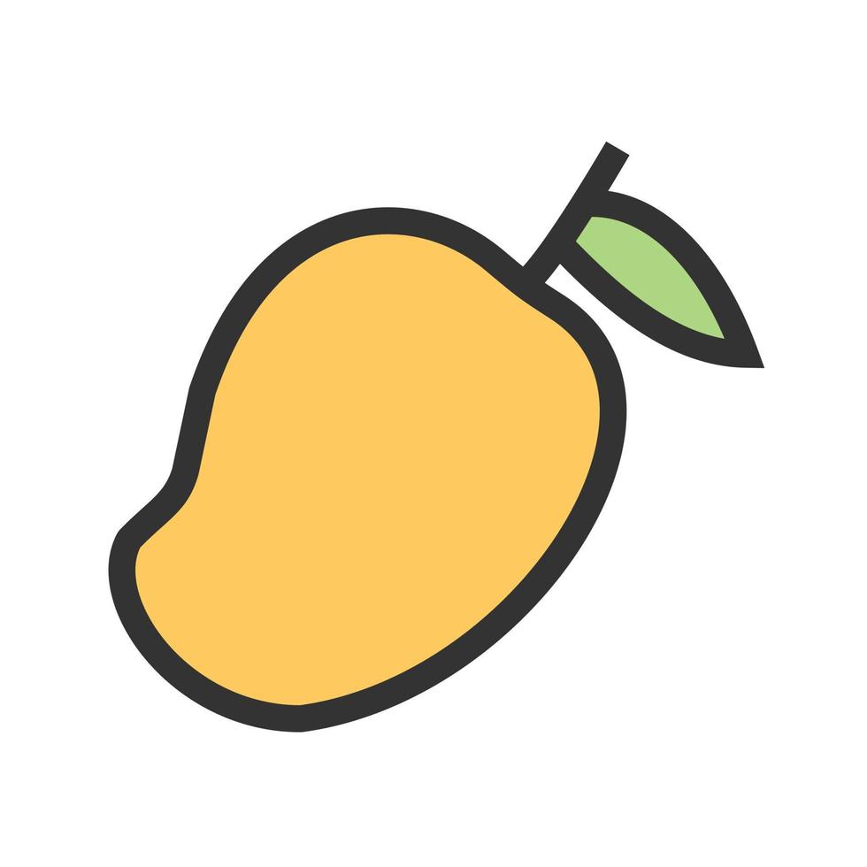 icona della linea riempita di mango vettore