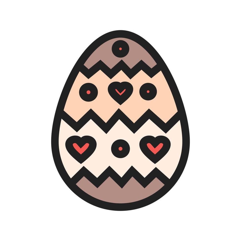 icona della linea riempita dell'uovo di Pasqua iii vettore