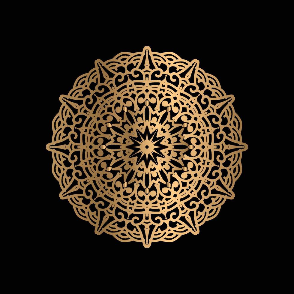 arte vettoriale di motivo circolare a forma di mandala per henné, mehndi, decorazione. illustrazione decorativa in stile etnico orientale colore dorato