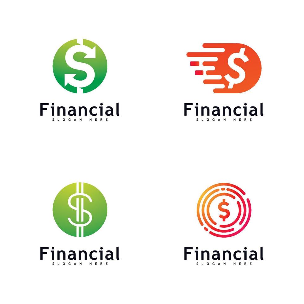 vettore di concetto di design del logo dei soldi. logotipo finanziario o bancario semplice