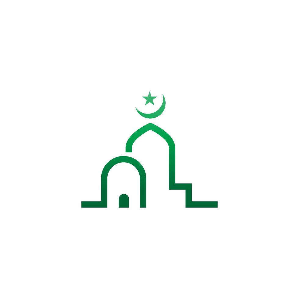 illustrazione del modello di progettazione dell'icona del logo della moschea vettore