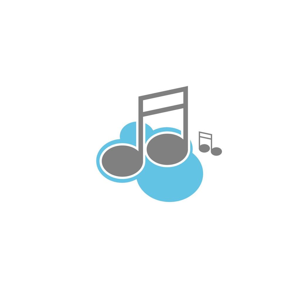 illustrazione del logo dell'icona della nota musicale vettore