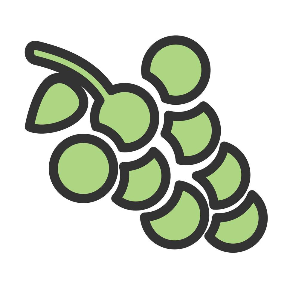 icona della linea riempita di uva vettore