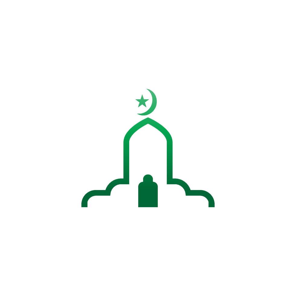 illustrazione del modello di progettazione dell'icona del logo della moschea vettore