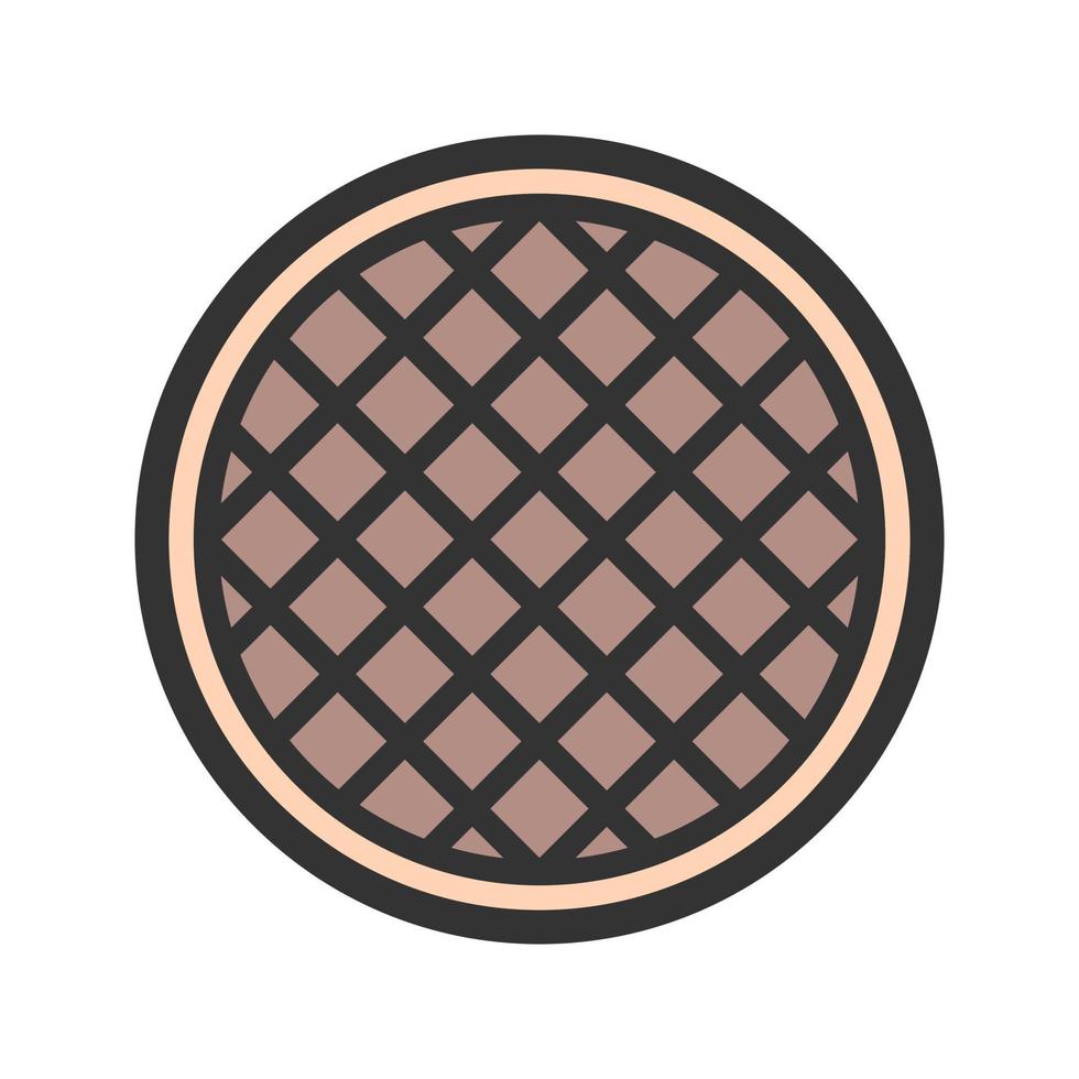 icona della linea piena di waffle vettore