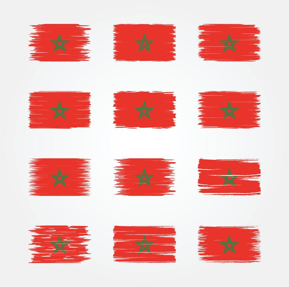collezioni di pennelli bandiera marocco. bandiera nazionale vettore