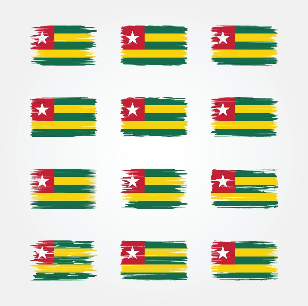 collezioni di pennelli bandiera togo. bandiera nazionale vettore