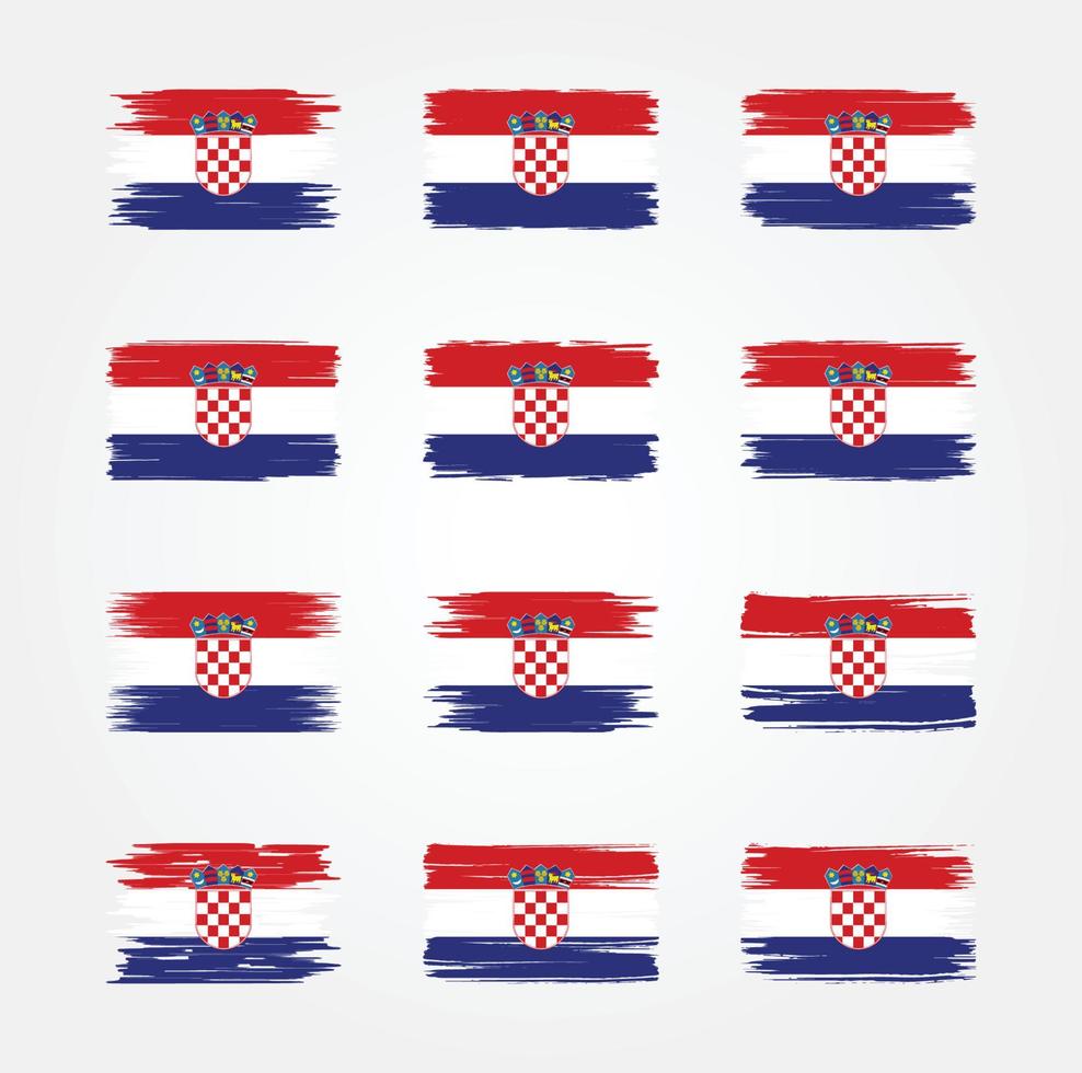 collezioni di pennelli bandiera croazia. bandiera nazionale vettore