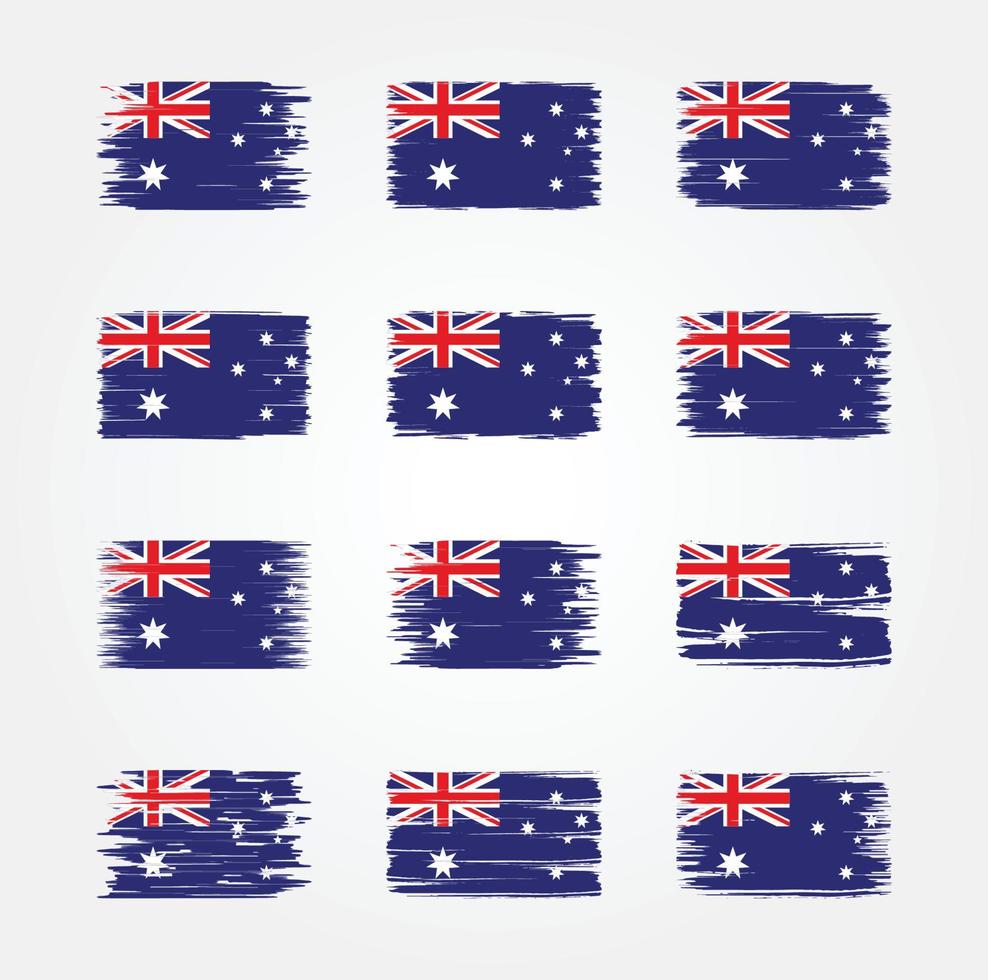 collezioni di pennelli bandiera australia. bandiera nazionale vettore
