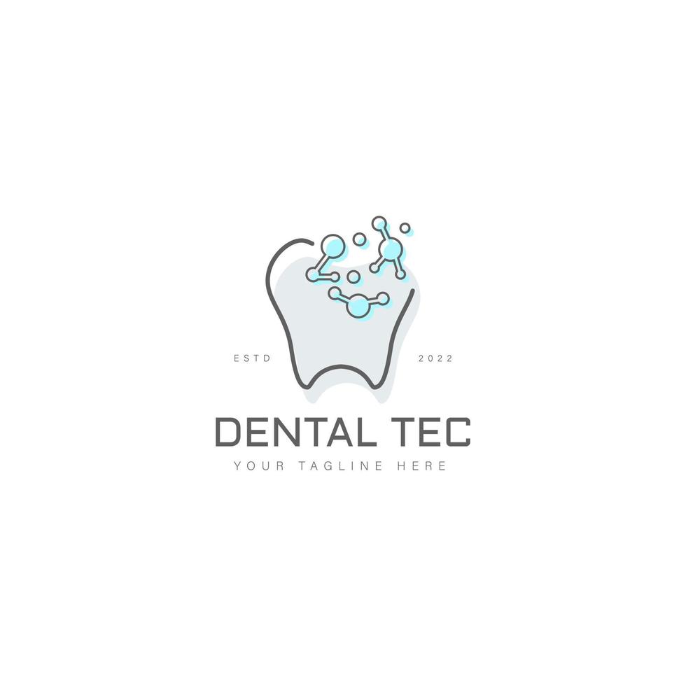 dentale con illustrazione dell'icona del design del logo della tecnologia di connessione vettore