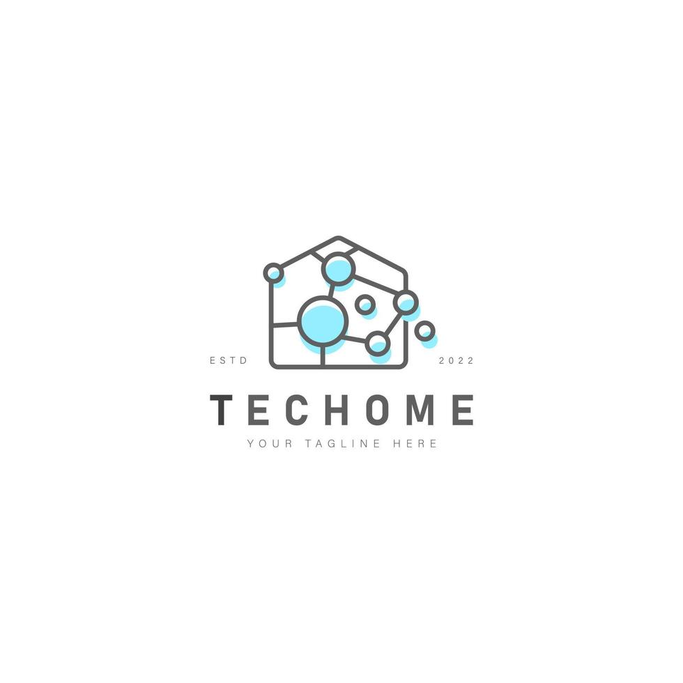 line tech home connect logo design icona illustrazione vettore