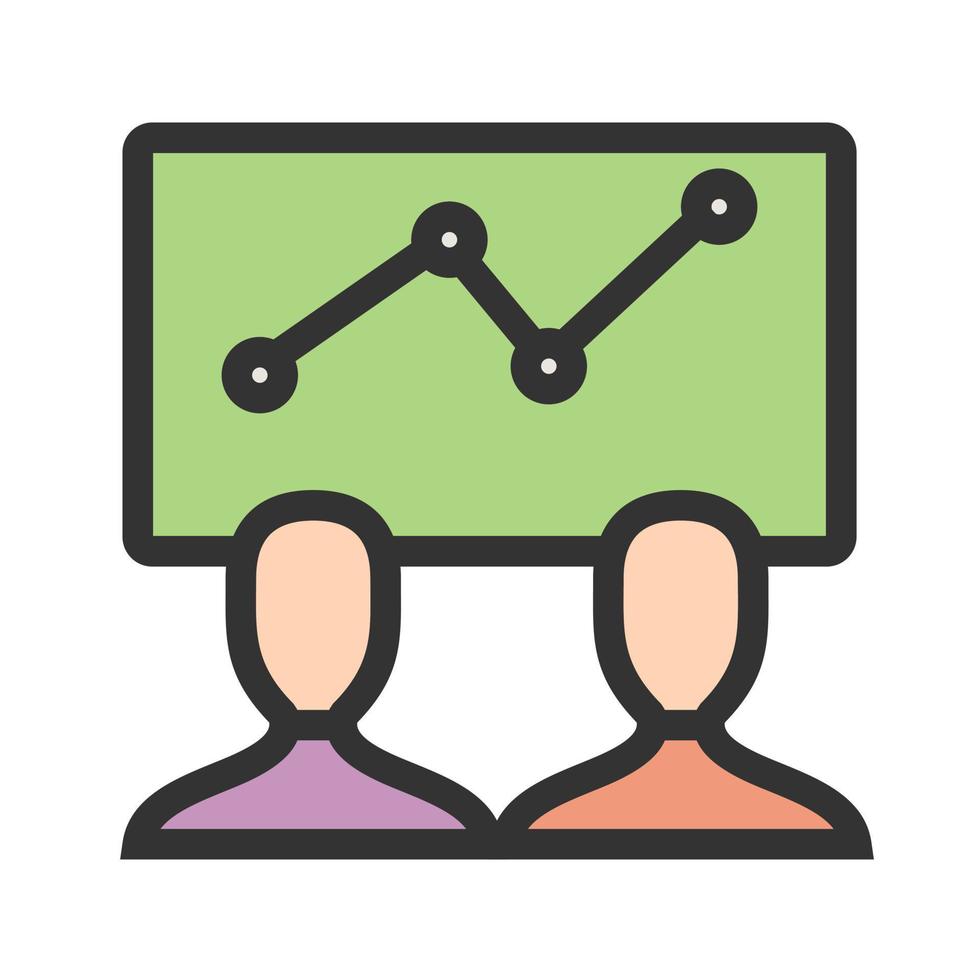 icona della linea riempita di formazione seo vettore