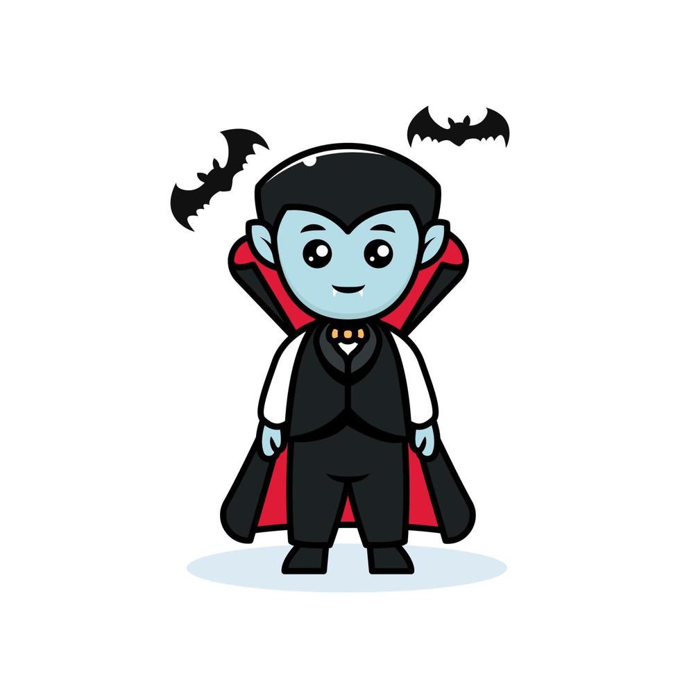 simpatica mascotte maschile di dracula vettore