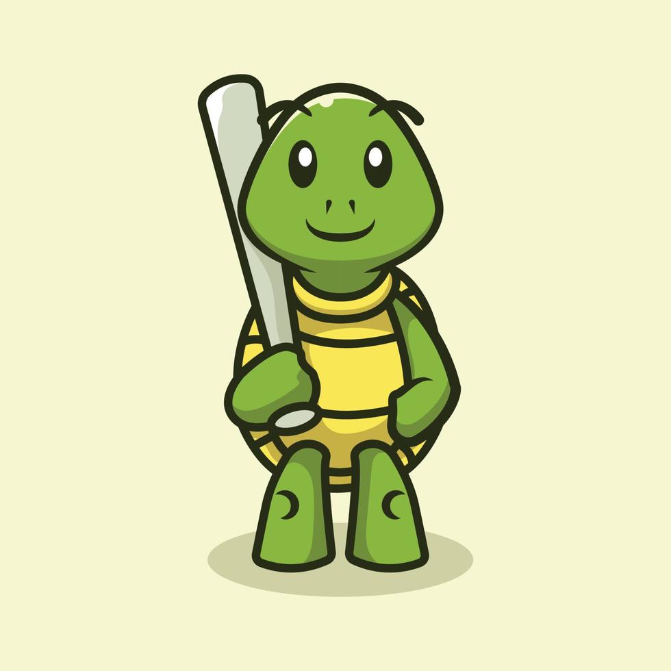 illustrazione vettoriale della mascotte della tartaruga carina