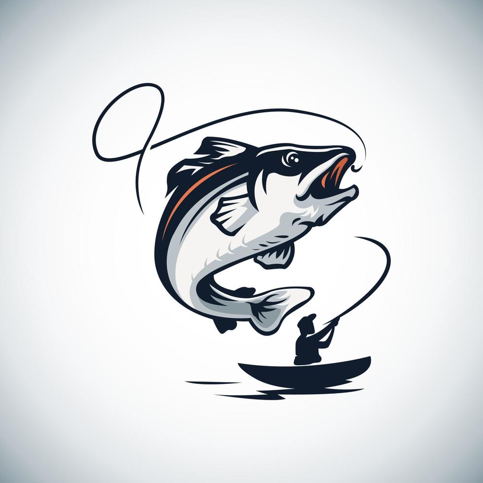 disegno del logo di pesca vettore