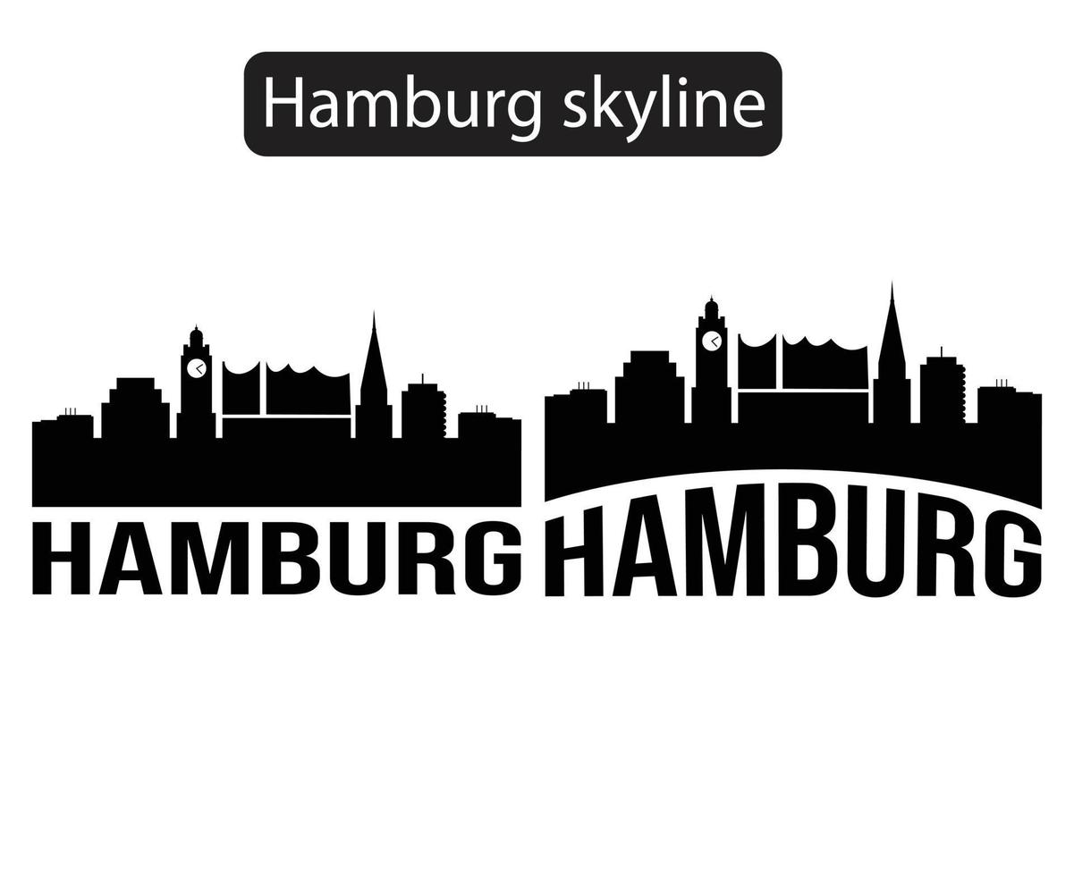 illustrazione di vettore della siluetta dell'orizzonte della città di amburgo