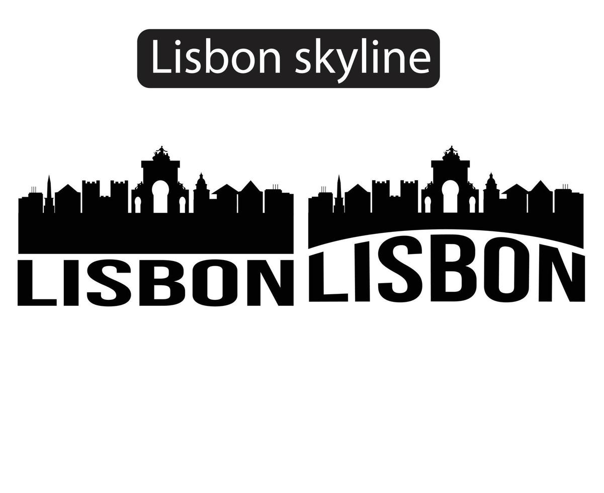 illustrazione di vettore della siluetta dell'orizzonte della città di lisbona