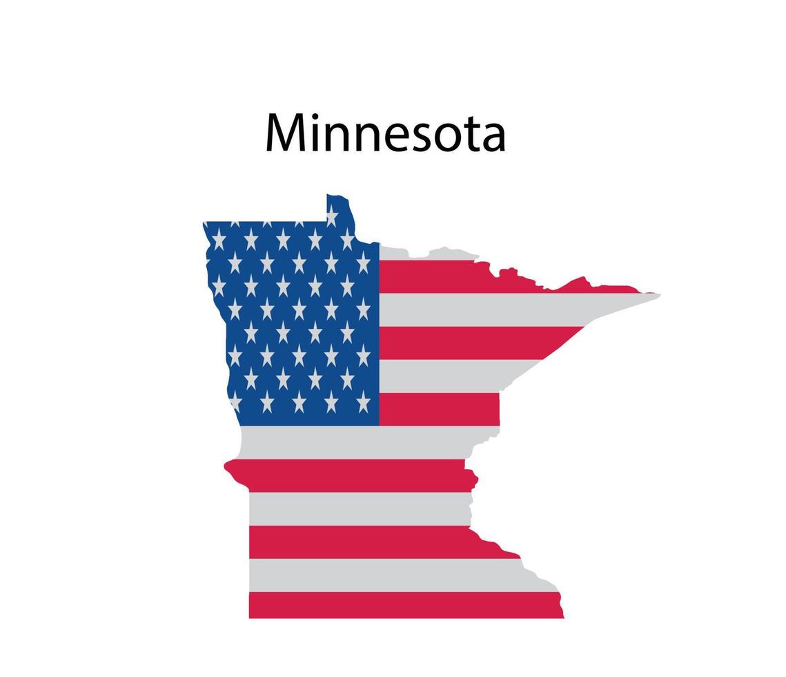 illustrazione della mappa del Minnesota su sfondo bianco vettore