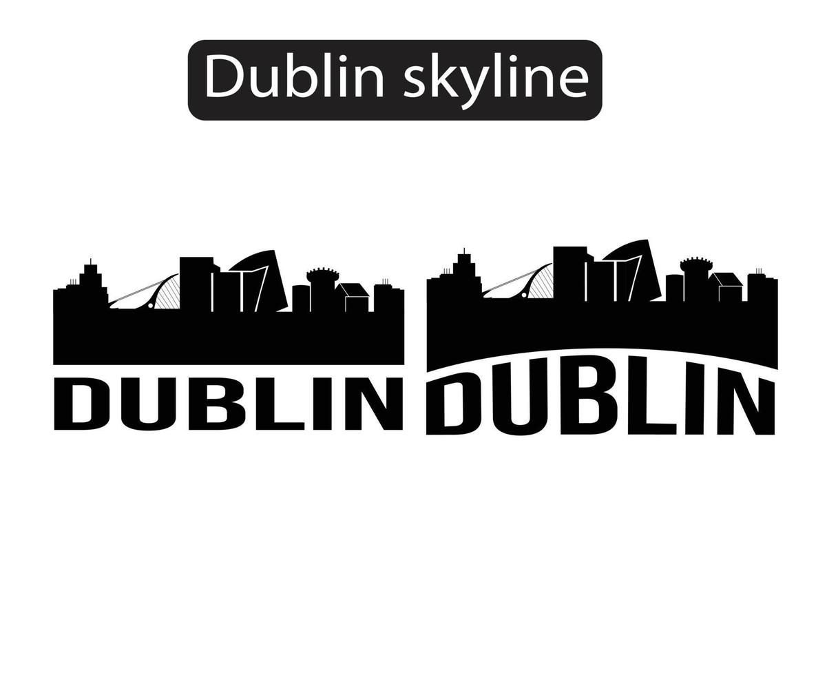 illustrazione di vettore della siluetta dell'orizzonte della città di dublino