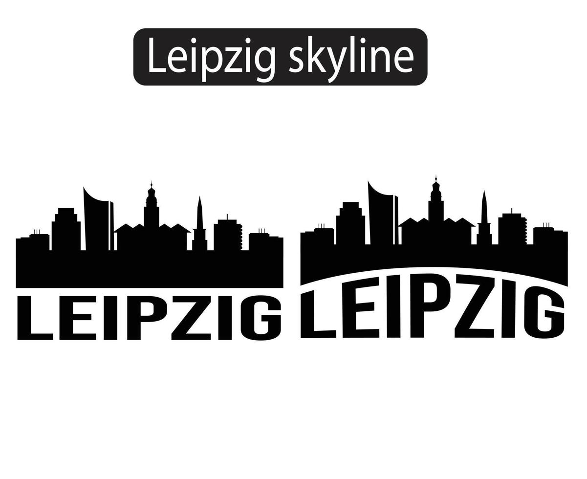 illustrazione di vettore della siluetta dell'orizzonte della città di Lipsia